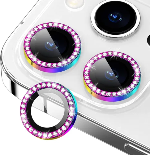 Vista 27 de Protector de lente de cámara para iPhone 15 Pro/iPhone 15 Pro Max, anillo de metal individual, dureza 9H, protector a prueba de arañazos, accesorios