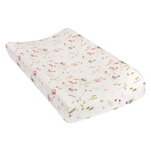 Vista 5 de Birch Stripe Deluxe - Funda para cambiador de franela con estampado de rayas de abedul, franela de algodón, gris, blanco, totalmente elástica