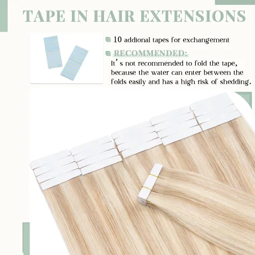 Vista 5 de Rich Choices Extensiones de cabello humano con cinta, 40 unidades, 3.53 oz, 100% Remy, extensiones de cabello humano real, extensiones de cabello