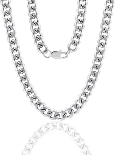 Vista 11 de XIANNVXI Cadena de eslabones cubanos para hombres y mujeres, chapado en oro real de 18 quilates, cadena de eslabones para hombre, cadena de acero