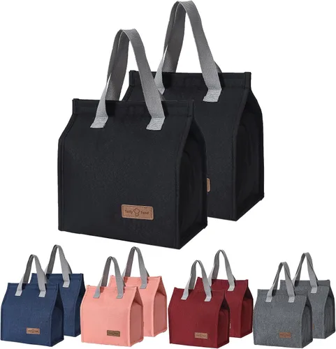 Vista 16 de Bolsa de almuerzo aislada, bolsa de lonchera, bolsa de almuerzo reutilizable, bolsa de almuerzo aislada para mujeres, hombres, trabajo, oficina