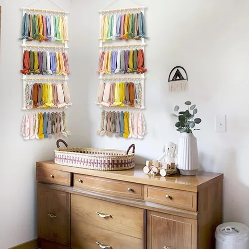 Vista 4 de POVETIRE Soporte para diadema organizador de bandas para la cabeza para niñas, diademas de bebé, accesorios para el cabello, organizador