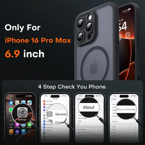 Vista 455 de TOCOL Funda para iPhone 11, compatible con Magsafe, protección completa de cámara, imanes integrados, protección contra caídas, funda translúcida