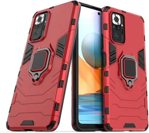 Vista 7 de Compatible con Xiaomi Mi Redmi Note 10 Pro, Redmi Note10 Pro Max, soporte de anillo de metal a prueba de golpes