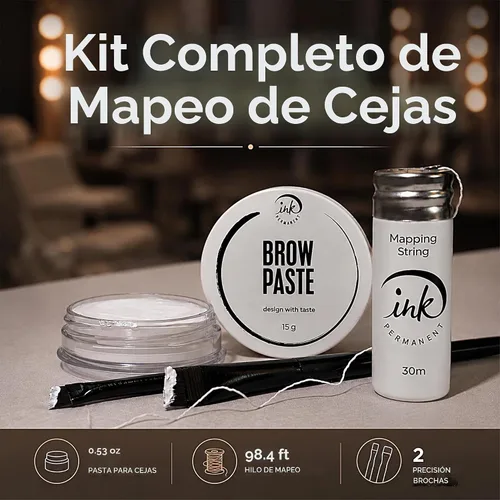 Vista 2 de Kit de mapeo de cejas con pasta blanca para cejas