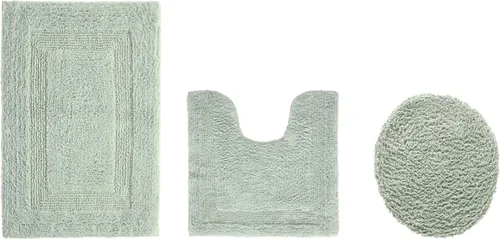 Vista 115 de Better Trends - Juego de 2 alfombras de baño 100% algodón, extra suaves, con borlas, de 17" x 24", alfombra de baño superabsorbente y reversible