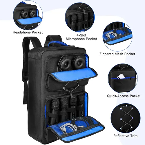 Vista 5 de Funda para controlador de DJ compatible con Pioneer DDJ-FLX4/DDJ-REV1 Negro&azul