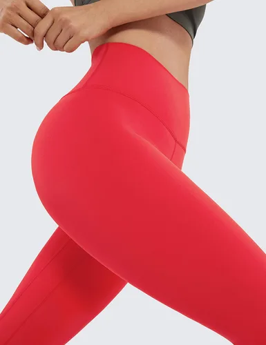Vista 20 de CRZ YOGA Leggings de entrenamiento para mujer con sensación de desnudez cepillada de 25 pulgadas, pantalones de yoga de compresión de cintura alta