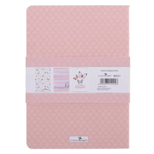 Vista 2 de Christian Art Gifts - Juego de cuadernos que inspiran para clases/estudio/notas de sermón, diario, lista personal de tareas, Grande: mariposa