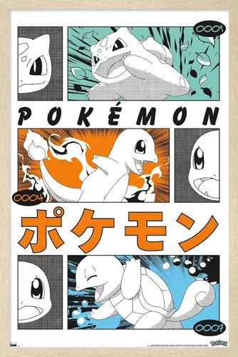 Vista 5 de Pokémon - Póster de pared de anime Trio, 34 pulgadas de largo x 22.4 pulgadas de ancho, versión premium sin marco