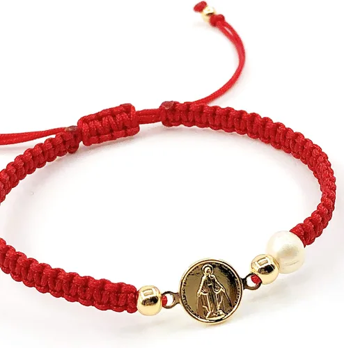 Vista 3 de Virgin Mary Medal Red String Bracelet for Women