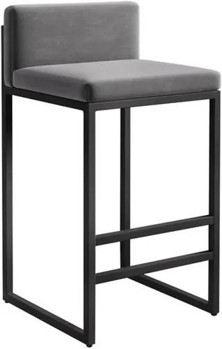 Vista 12 de GIZNXBA Taburetes de bar sin brazos de 25.6 pulgadas para encimera de cocina con respaldo, taburetes de bar tapizados modernos de terciopelo, /blanco