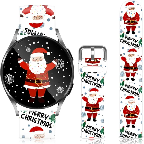 Vista 8 de Correa de reloj de 20 mm de Navidad compatible con Samsung Galaxy 6/5/5 Pro/4/4 Classic/3 (41 mm)/Active 1 y 2, tamaños 40 mm 41 mm 42 mm 44 mm 45