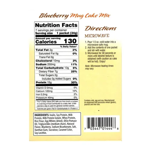 Vista 2 de Nutmeg State Nutrition - Mezcla de pastel de taza alta en proteínas, 0.51 onzas de proteína, baja en calorías, baja en carbohidratos netos, baja