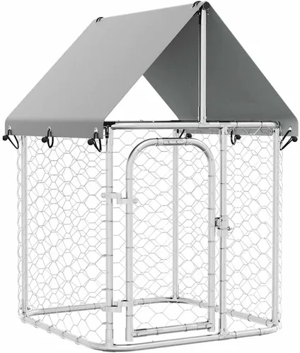 Vista 13 de vidaXL Perrera para perros al aire libre con techo 157.5"x39.4"x59.1
