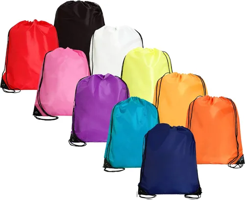 Vista 21 de Threadart Mochilas con cordón – Paquete de 10 Saco deportivo de cuerda Gimnasio, almacenamiento y viajes Grande 15 x 18.5 pulgadas, Agua