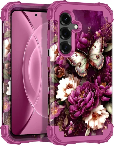 Vista 65 de Rancase para Galaxy S25, Funda de tres capas, protección resistente a los golpes, paraguas de plástico duro + funda protectora de goma de silicona