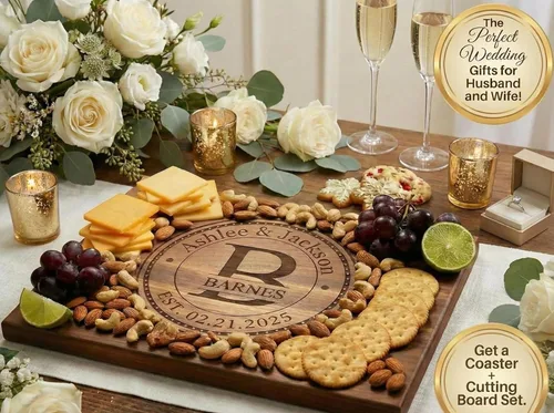 Vista 4 de Posavasos personalizados para regalos de boda, o juegos de posavasos de madera personalizados Opciones de juego de posavasos personalizados