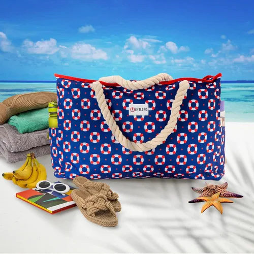 Vista 8 de SHYLERO Bolsa de playa y bolsa de piscina. Tiene bolsa hermética, tonelada de bolsillos. La bolsa de playa tiene cremallera, repelente al agua.