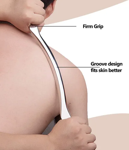 Vista 5 de Herramienta de masaje de raspado Gua Sha de acero inoxidable, herramientas IASTM ayudan a aliviar los músculos doloridos, gran herramienta