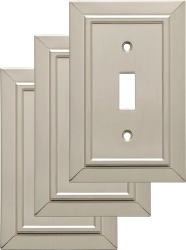 Vista 11 de Placa de pared Franklin Brass W35218V-SN-C Classic Architecture, dúplex, 3 unidades, simple, níquel satinado