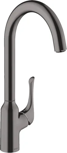 Vista 2 de hansgrohe Allegro N - Grifo de cocina de barra negra, grifo de fregadero de barra de un solo agujero, grifo para fregadero de cocina, cromo negro