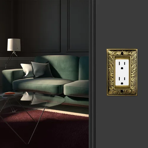 Vista 5 de Cubiertas Decorativas de Interruptor de Luz de Latón Antiguo Placas de Pared Placas de Interruptor Basculante Cubiertas de Enchufes
