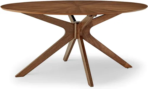 Vista 12 de Modway Crossroads - Mesa de comedor redonda de madera de 47 pulgadas, nogal