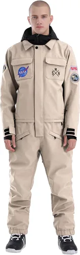 Vista 13 de GSOU SNOW Ski Suit Men Snowsuit One Piece Ski Outfits Jumpsuit Jackets Beige