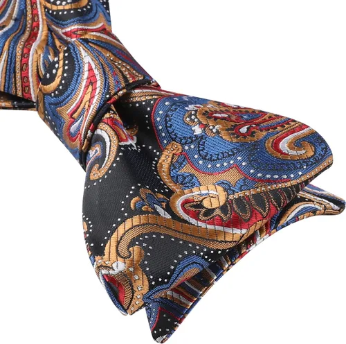 Vista 77 de HISDERN Pajaritas para hombre, corbatín de cachemira para hombre, corbata de lazo y bolsillo cuadrado, juego formal de esmoquin para boda
