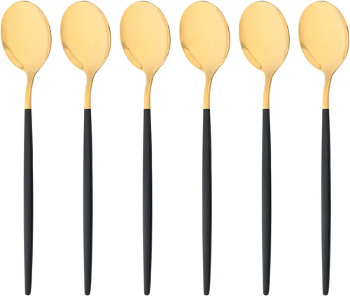 Vista 12 de Juego de cubiertos de espejo de 30 piezas de acero inoxidable 18/0, utensilios de cocina para cena, postre, pastel, té, café, vajilla para 6