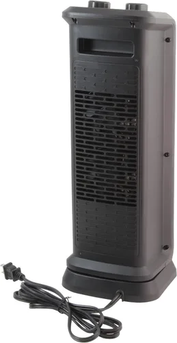 Vista 8 de Comfort Zone Calentador eléctrico oscilante de cerámica de minitorre, termostato ajustable, ajuste solo por ventilador, interruptor de inclinación