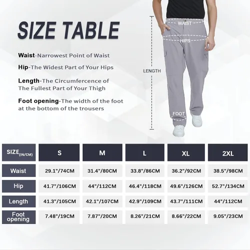 Vista 6 de MEETYOO Pantalones cargo de senderismo para hombre, impermeables, tácticos, ligeros, elásticos, para acampar