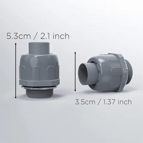 Vista 3 de Conectores de conducto, conector hermético de líquido de 1/2 pulgada NPT no metálico para accesorios de conducto flexibles eléctricos de PVC, 180
