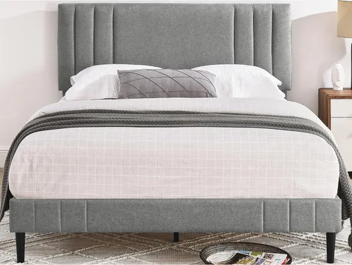 Vista 10 de Decoro Chicago Channel - Cama tapizada capitoné con diseño capitoné, color Gris oscuro