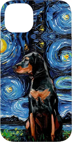 Vista 15 de Black and Tan Coonhound Starry Night Art – Dog Lover Gift Case for iPhone 17