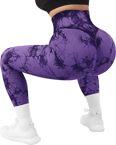 Vista 5 de OMKAGI - Leggings levanta glúteos para mujer, pantalones deportivos de yoga con diseño de tiro alto y sin costuras