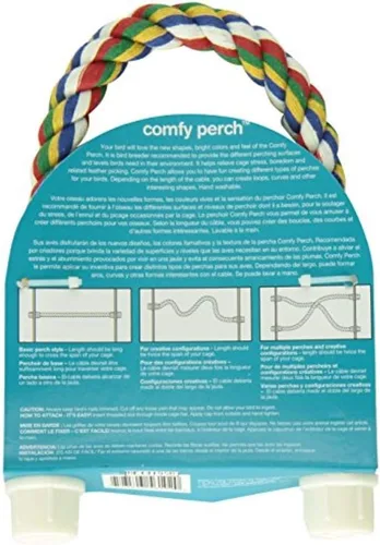 Vista 5 de Percha para pájaros de Booda, 21", Multicolor