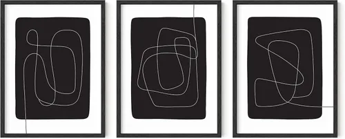 Vista 52 de HAUS AND HUES - Arte de póster Bauhaus - Juego de 3 arte de pared abstracto moderno, pósteres vintage e impresiones, arte de pared azul y amarillo