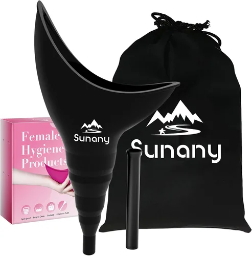 Vista 10 de Sunany Female Urinal, Female Urinal with Silicone Funnel, Portable for Standing Female, Reusable Urinal for Female Toilet, for Outdoor, Activities