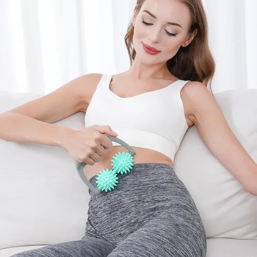 Vista 7 de Coolife Fascia Release - Rodillo de masaje con pinchos, masajeador de celulitis, herramienta de masaje de tejido profundo para cuello y piernas, 2