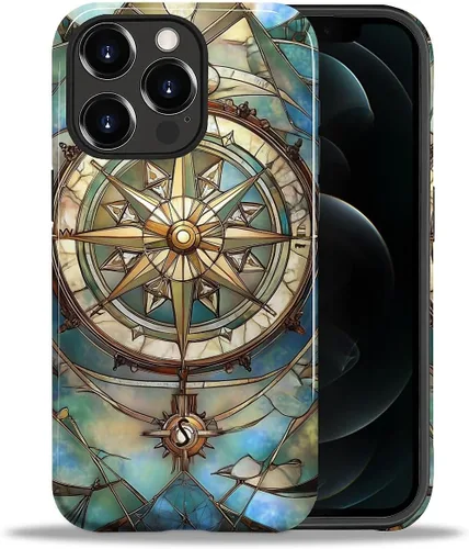 Vista 145 de ZHEGAILIAN Funda para iPhone 11, carcasa dura a prueba de golpes + silicona suave 2 en 1 híbrida, parachoques a prueba de caídas - Vidrio manchado