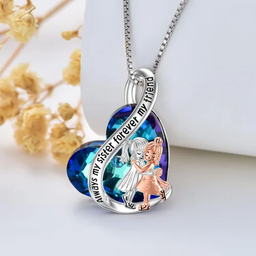 Vista 54 de Collar de plata de ley para hermanas, joyas de cumpleaños para hermanas y amigas