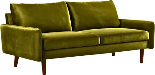 Vista 6 de Container Furniture Direct Kent - Sofá de terciopelo para salas de estar modernas y espacios compactos, cómodo sofá de 3 plazas, muebles de estudio