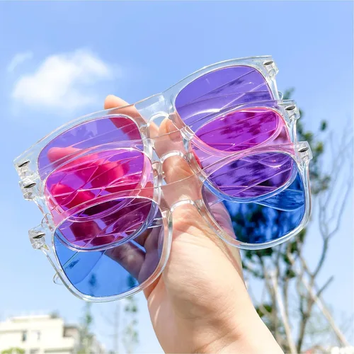Vista 5 de Pibupibu 8 paquetes de gafas de sol al por mayor de color neón cuadrado retro estilo fiesta favores