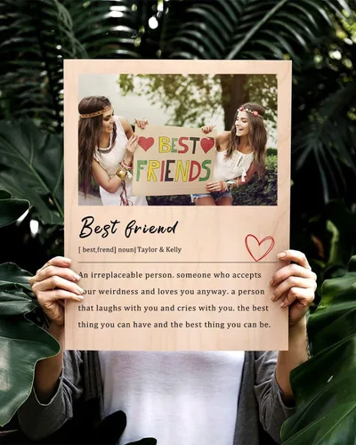 Vista 7 de Regalos de cumpleaños de mejor amiga para mujeres, regalos personalizados para mejor amiga hermana, impresiones de madera personalizadas con fotos