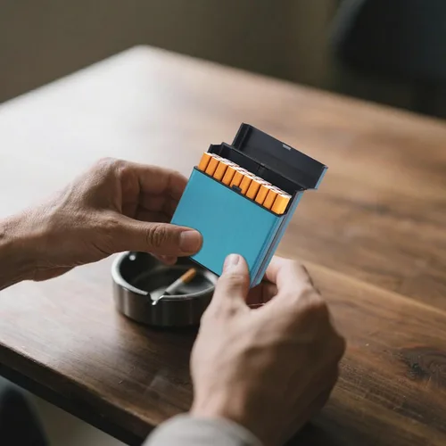 Vista 7 de Zoyiancy 2 cajas de cigarrillos para hombres, caja de cigarrillos de metal de 3.346 in, tamaño King 40 de capacidad, organizador de cigarrillos