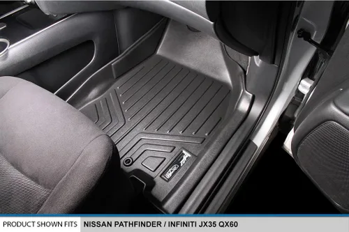 Vista 3 de SMARTLINER Juego de tapetes de piso de ajuste personalizado de 2 filas compatibles con Infiniti JX35 2013-2013