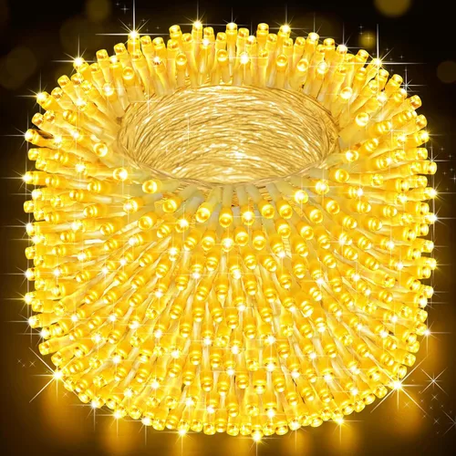 Vista 13 de Cadena de luces de Navidad para exteriores, 125 pies con 350 luces LED, 8 modos y función de temporizador con memoria, luces de hadas parpadeantes