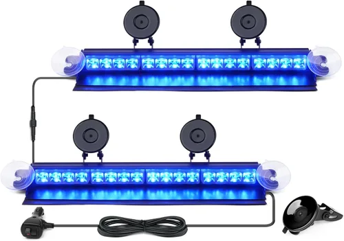 Vista 16 de Xprite Luces Estroboscópicas de Emergencia Ámbar para Tablero, Luz Intermitente Interior del Parabrisas con Ventosas para Camiones de Construcción
